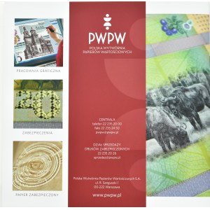 PWPW, Polskie Żubry 2019, komplet POTĘGA PODŁOŻA z folderem, 9 szt banknotów