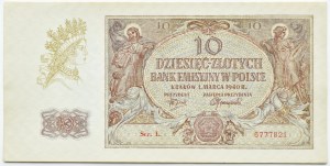 General Government, 10 zloty 1940, series L, LONDON FALLS
