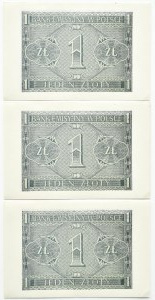 General Government, 1 zloty 1941, BE series, Kraków - three consecutive issues