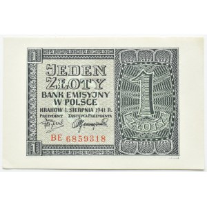 Generalna Gubernia, 1 złoty 1941, seria BE, Kraków