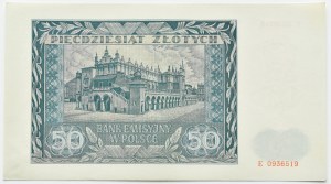 General Government, 50 zloty 1941, series E, Kraków, UNC