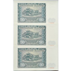 Generalna Gubernia, 50 złotych 1941, seria E - trzy kolejne numery