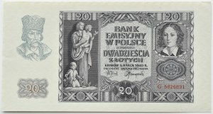 General Government, 20 zloty 1940, series G, Kraków