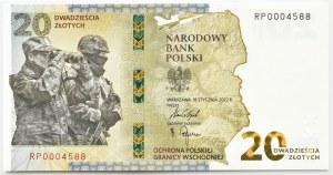 Third Republic, Protection of the Polish Eastern Border, 20 zloty 2022, FOUR-DIGIT NUMBERING, UNC