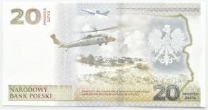 Third Republic, Protection of the Polish Eastern Border, 20 zloty 2022, FOUR-DIGIT NUMBERING, UNC