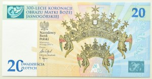 Third Republic, 300th Anniversary of the Coronation of the Jasna Gora Image, 20 zloty 2017,UNC