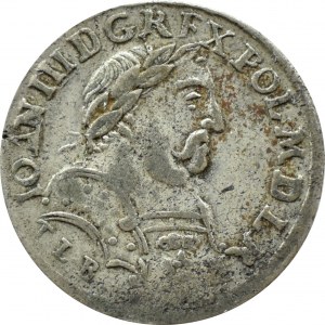 John III Sobieski, sixpence 1681, Kraków, letter C above the Leliwa coat of arms