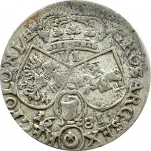 John III Sobieski, sixpence 1681, Kraków, letter C above the Leliwa coat of arms