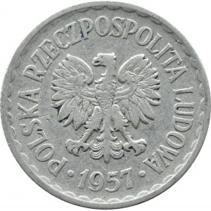 PRL, 1 złoty 1957, Warszawa NAJRZADSZY ROCZNIK