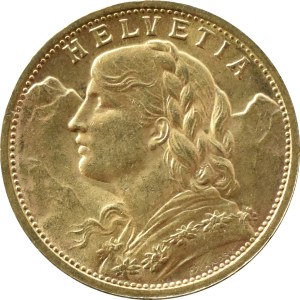 Switzerland, Vreneli, 20 francs 1908 B, Bern, OLD BICKS