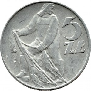 PRL, Fisherman, 5 zloty 1974, Warsaw