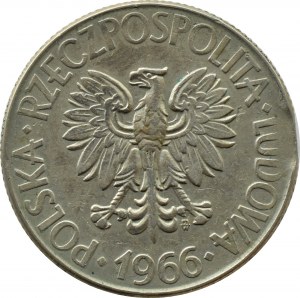 PRL, 10 zloty 1966, T. Kosciuszko, Warsaw, DESTRUKT