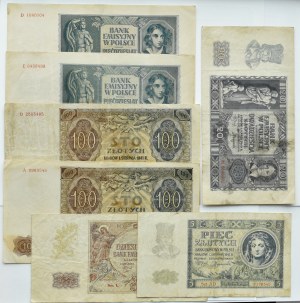 General Government, Lot of 7 circulating banknotes 1940-1941, Krakow