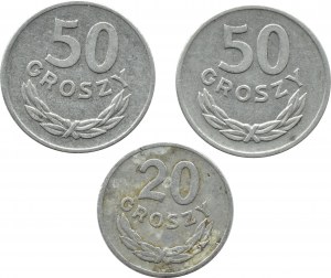 People's Republic of Poland, lot of coins 20-50 pennies 1957-1968, Warsaw rarer vintages