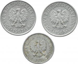 People's Republic of Poland, lot of coins 20-50 pennies 1957-1968, Warsaw rarer vintages