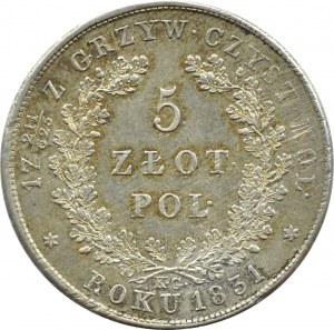 Powstanie Listopadowe, 5 złotych 1831 KG, Warszawa, PIĘKNE!