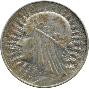 II RP, Głowa Kobiety, 5 złotych 1932 ze znakiem mennicy, Warszawa