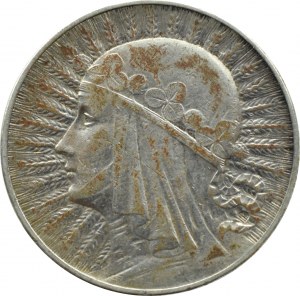 II RP, Głowa Kobiety, 5 złotych 1932 ze znakiem mennicy, Warszawa