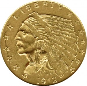 USA, Indian,2 1/2 dollars 1912, Philadelphia