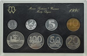 PRL, Polish circulation coins, 1-100 zloty 1990, Warsaw, UNC