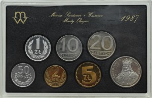 PRL, Polish circulation coins, 50 groszy-100 zloty 1987, Warsaw, UNC