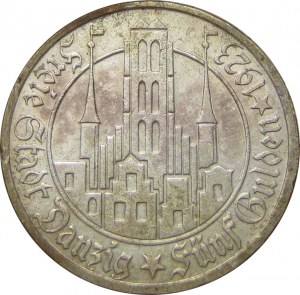 Wolne Miasto Gdańsk, 5 guldenów 1923, Kościół Mariacki, Utrecht