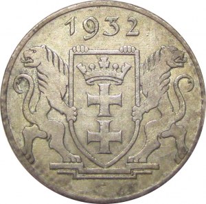 Free City of Danzig, 5 guilders 1932, Port crane, Berlin, RARE