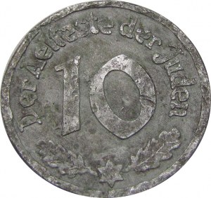 Ghetto Lodz, 10 fenig 1942, TYPE I, Lodz, RARE
