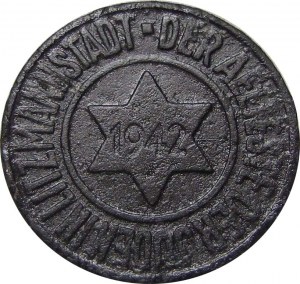 Ghetto Lodz, 10 fenig 1942, Lodz, aluminum and magnesium, VERY RARE and BEAUTIFUL!
