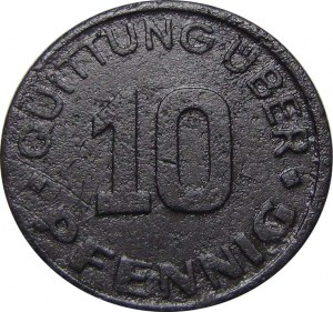 Ghetto Lodz, 10 fenig 1942, Lodz, aluminum and magnesium, VERY RARE and BEAUTIFUL!