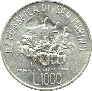 San Marino, A. Tolstoy, 1000 lire 1978 R, Rome, UNC