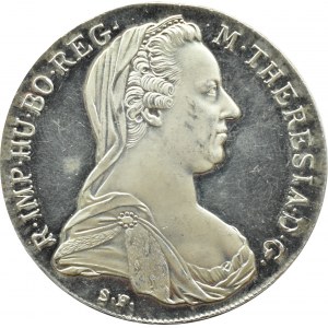 Austria, Maria Teresa, talar 1780, Wiedeń, nowe bicie, stempel lustrzany, UNC