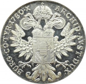 Austria, Maria Theresa, thaler 1780, Vienna, new minting, mirror stamp, UNC