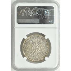 Niemcy, Schaumburg-Lippe, Georg, 3 marki 1911, Berlin, NGC MS62