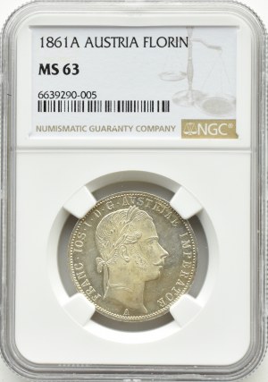 Austria, Franz Joseph I, 1 florin 1861 A, Vienna, NGC MS63