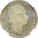 Austria, Franciszek Józef I, 1 floren 1861 A, Wiedeń, NGC MS63