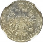 Austria, Franciszek Józef I, 1 floren 1861 A, Wiedeń, NGC MS63