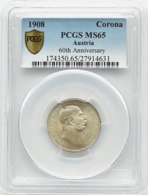 Austria-Hungary, Franz Joseph I, crown 1908, Vienna, PCGS MS65
