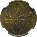 II RP, 2 grosze 1923, Warszawa, NGC MS63