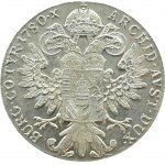 Austria, Maria Teresa, talar 1780, Wiedeń, nowe bicie, stempel zwykły, UNC