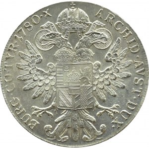 Austria, Maria Teresa, talar 1780, Wiedeń, nowe bicie, stempel zwykły, UNC