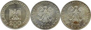 PRL, set of 200 zloty coins 1974-1976, Warsaw EXCLUSIVE Pieces
