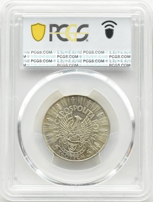 II RP, Józef Piłsudski, 5 zlotys 1934 rifleman, Warsaw PCGS AU58