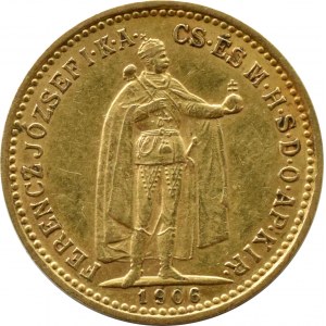 Austro-Węgry, Franciszek Józef I, 10 koron 1906 KB, Kremnica