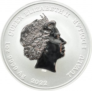 Tuvalu, dolar 2022, Ryu, Perth, UNC