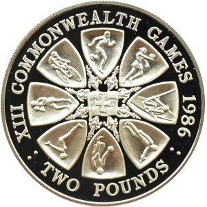 Wielka Brytania/Guernsey, 2 funty 1986, XIII Igrzyska Wspólnoty, PROOF, UNC