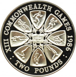 Great Britain/Guernsey, £2 1986, 13th Community Games, PROOF, UNC