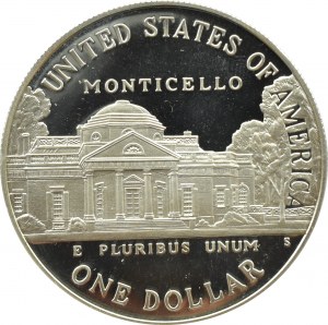USA, 1 dolar 1993 S, T. Jefferson - architekt demokracji, San Francisco, UNC