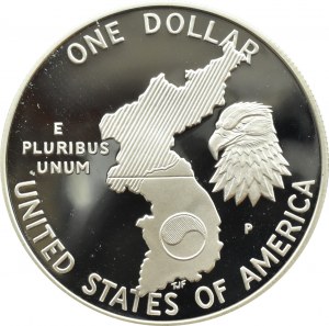 USA, 1 dolar 1991 P, 38 rocznica wybuchy wojny koreańskiej, Filadelfia, UNC