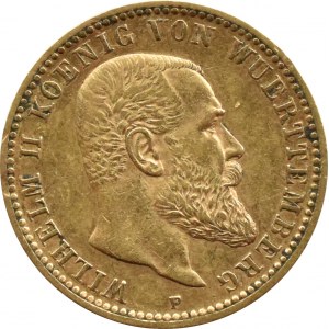 Niemcy, Wirtembergia, Wilhelm II, 10 marek 1900 F, Stuttgart, RZADKIE